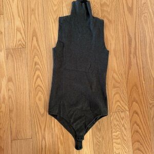 Zara army green knit backless bodysuit